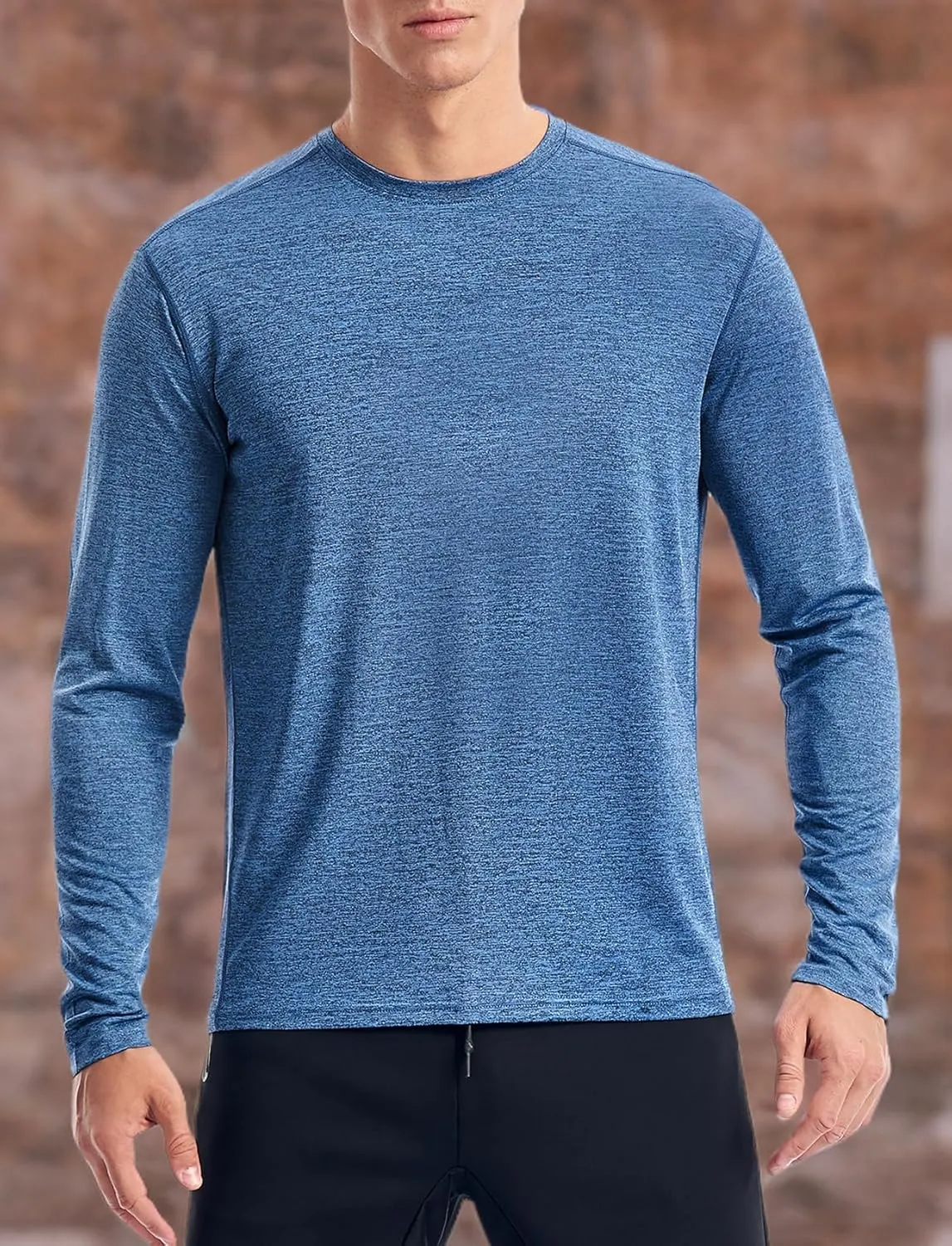 Zengjo Moisture Wicking Athletic Shirts for Men Long Sleeve Workout Running Gym Performance Tee UV/Sun Protection