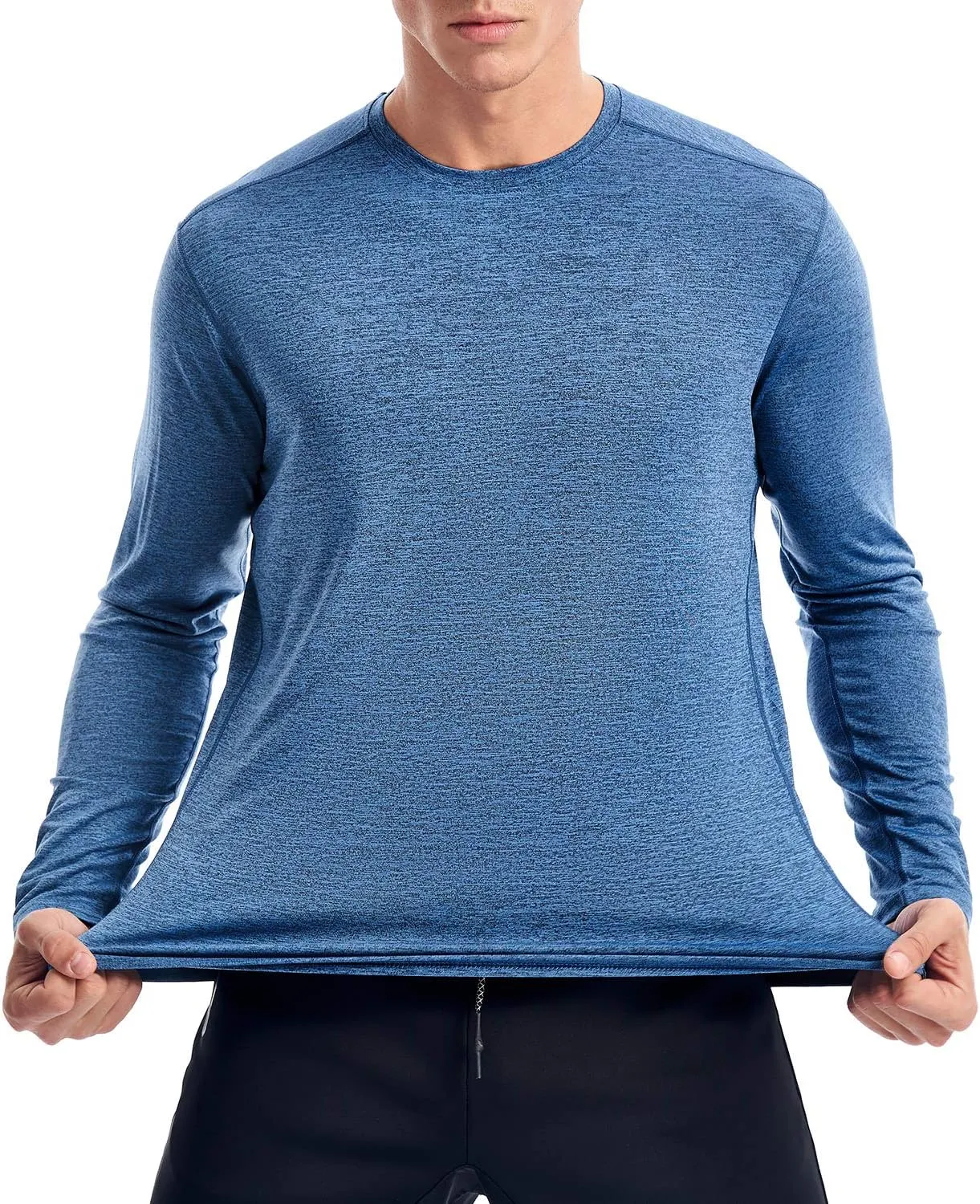 Zengjo Moisture Wicking Athletic Shirts for Men Long Sleeve Workout Running Gym Performance Tee UV/Sun Protection