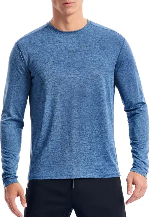 Zengjo Moisture Wicking Athletic Shirts for Men Long Sleeve Workout Running Gym Performance Tee UV/Sun Protection