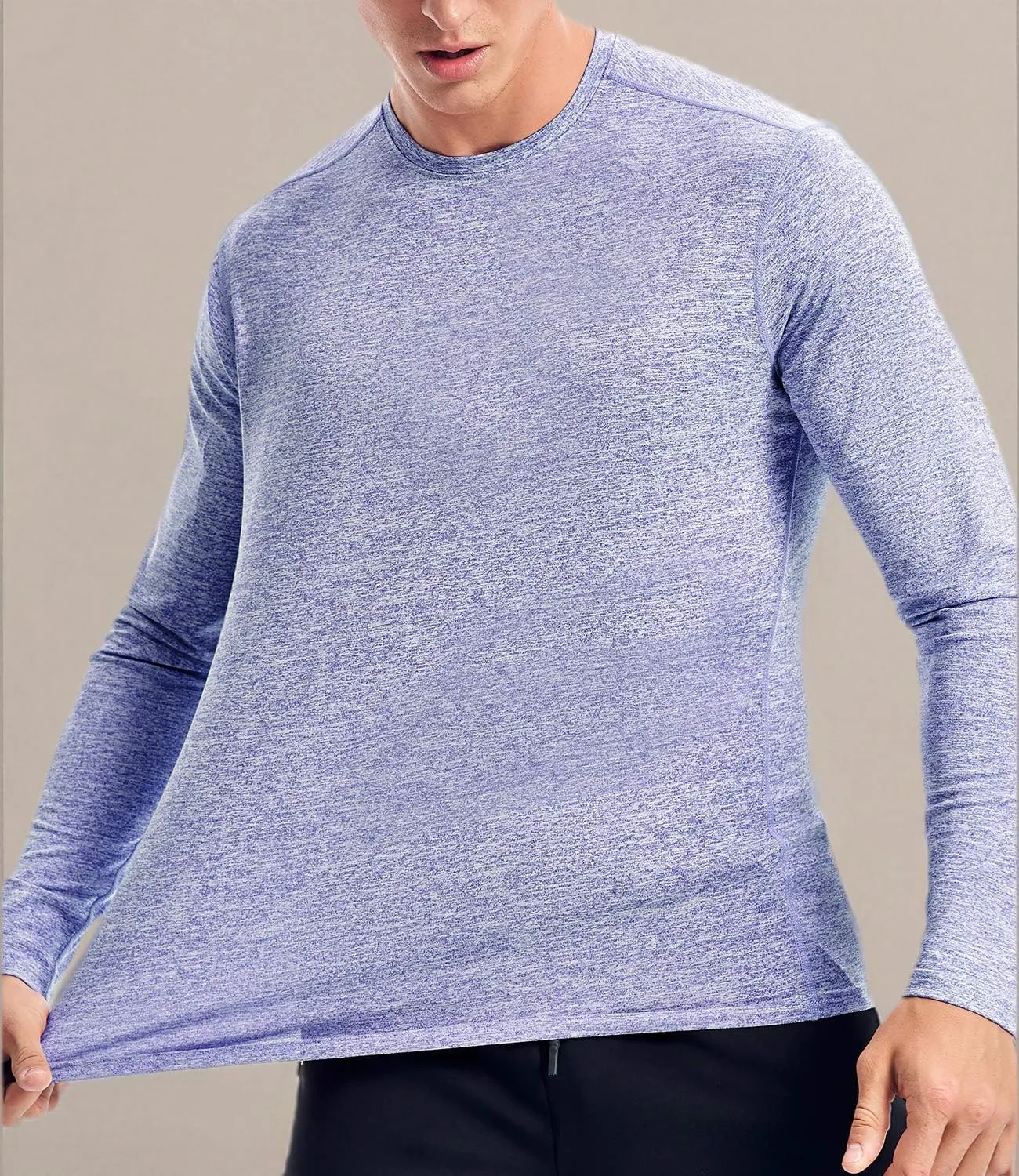 Zengjo Moisture Wicking Athletic Shirts for Men Long Sleeve Workout Running Gym Performance Tee UV/Sun Protection