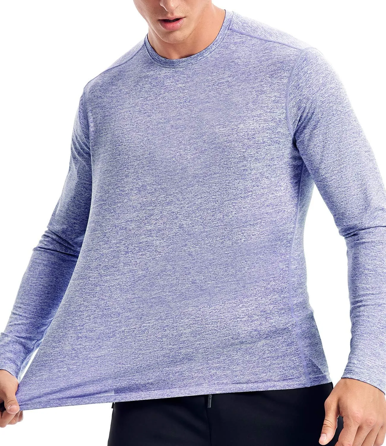 Zengjo Moisture Wicking Athletic Shirts for Men Long Sleeve Workout Running Gym Performance Tee UV/Sun Protection