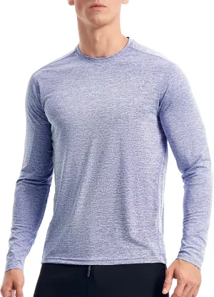 Zengjo Moisture Wicking Athletic Shirts for Men Long Sleeve Workout Running Gym Performance Tee UV/Sun Protection