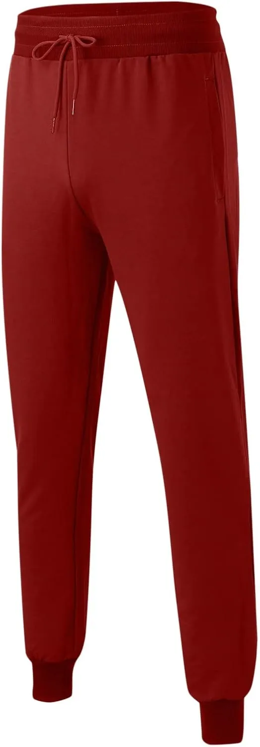 ZYXTIM Mens Casual Jogger Sweatpants Stretch Drawstring Gym Workout Athletic Track Pants Slim Fit Tapered Cuffed Trousers